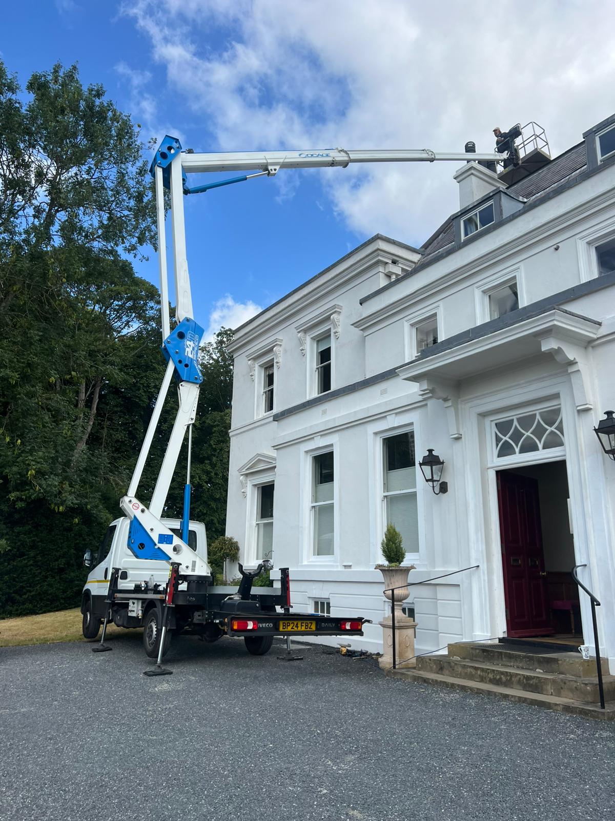 Chimney repair from cherry picker in Wisbech